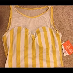 Kortni Jeane yellow stripe top